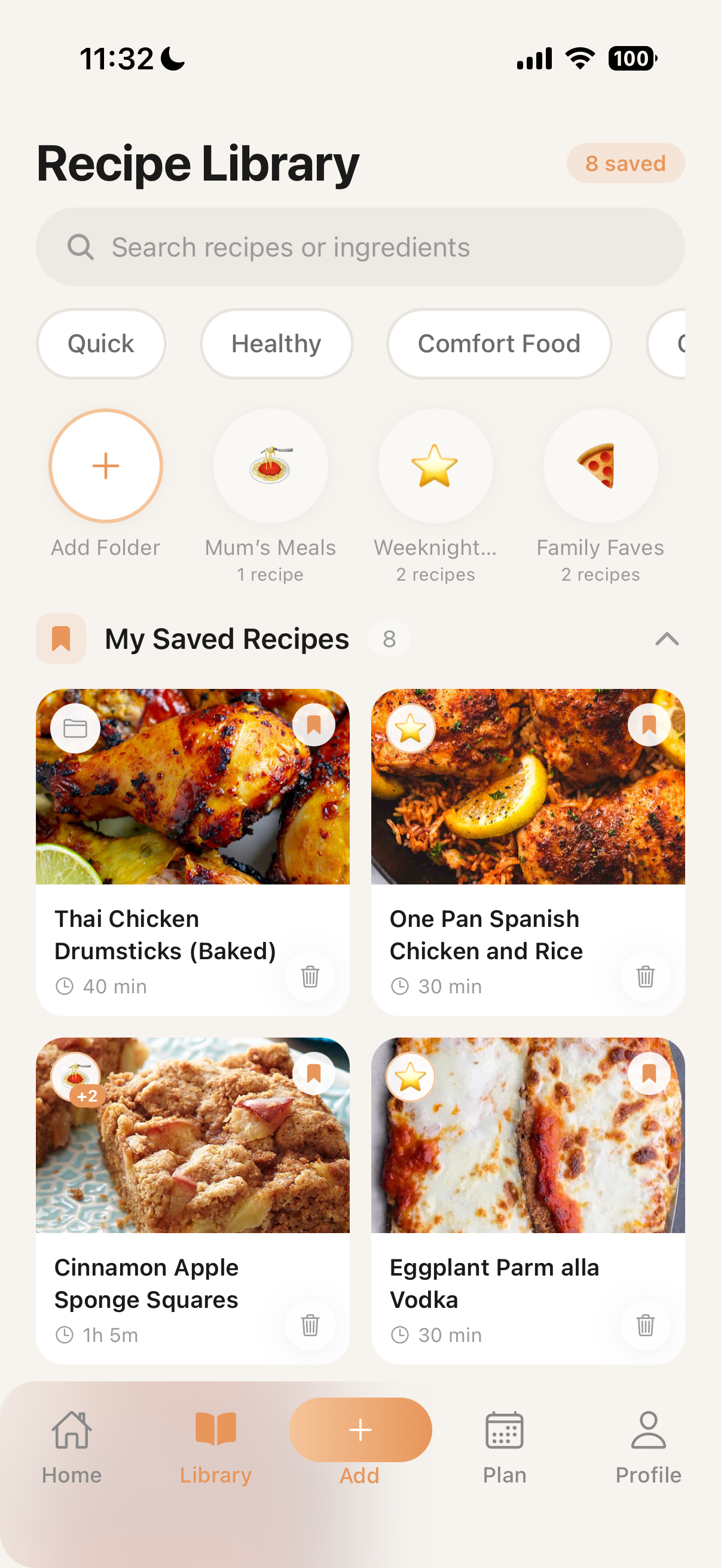 EatIn App Recipe Library